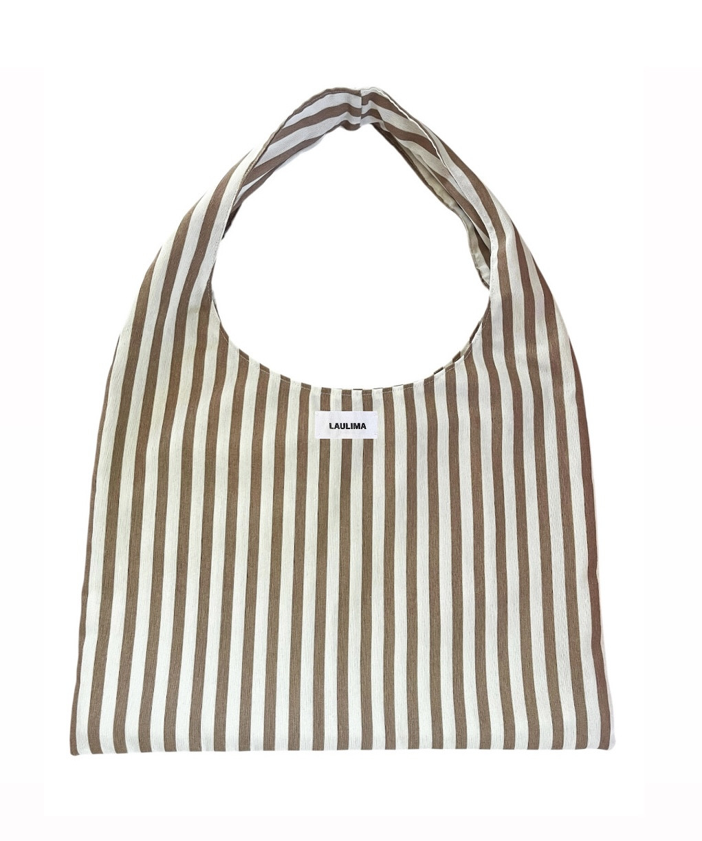 Mocha Striped Tote Bag