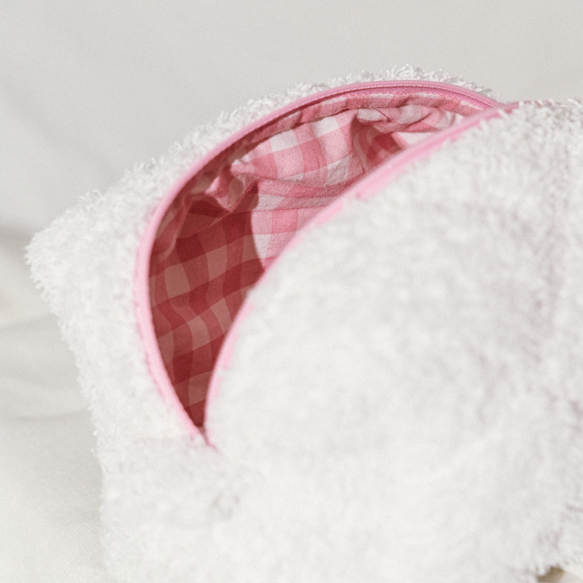 White Towel Makeup Bag