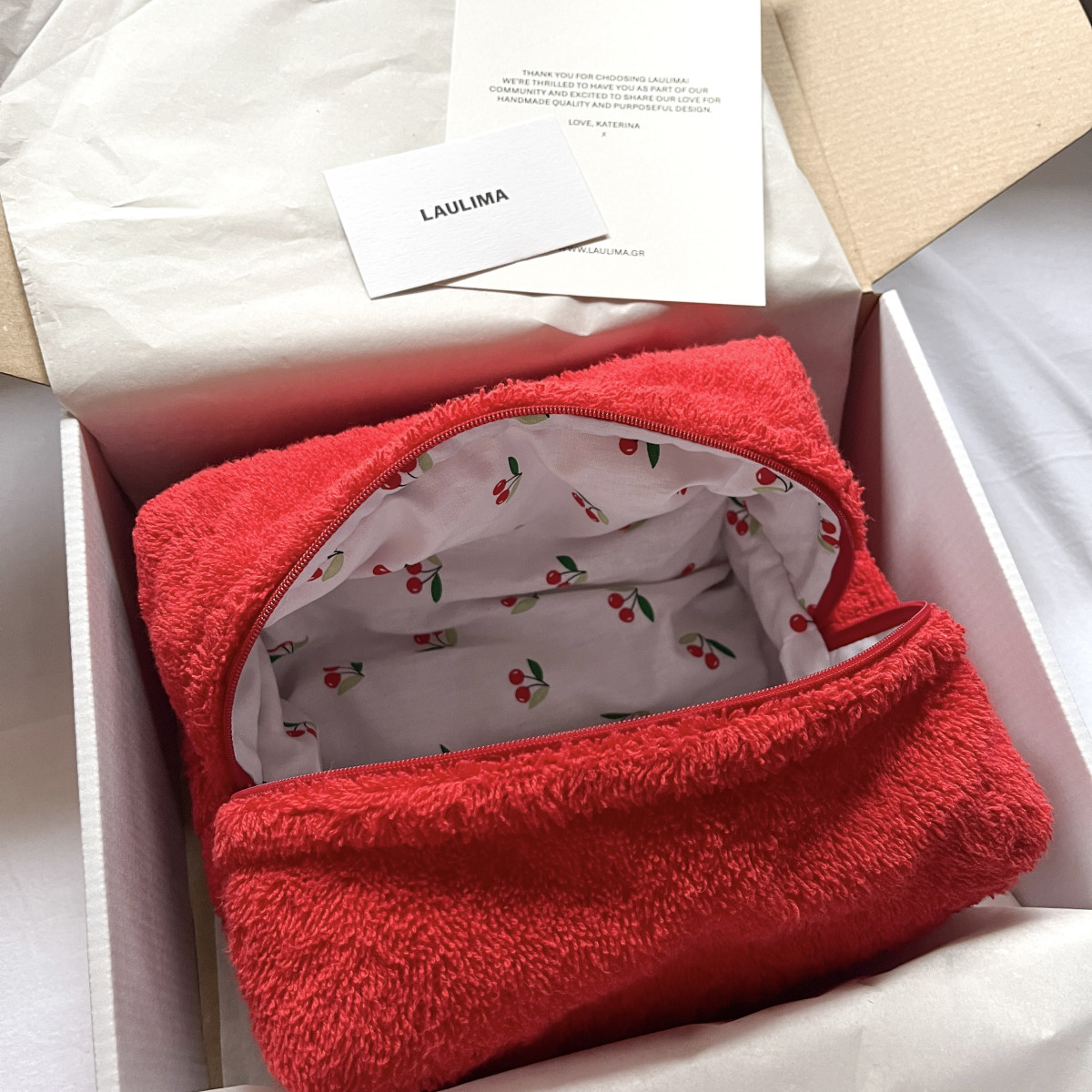 Red Towel Makeup Bag