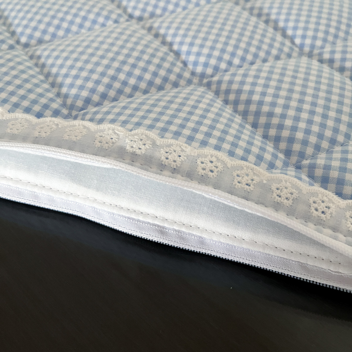 Light Blue Gingham Laptop Case