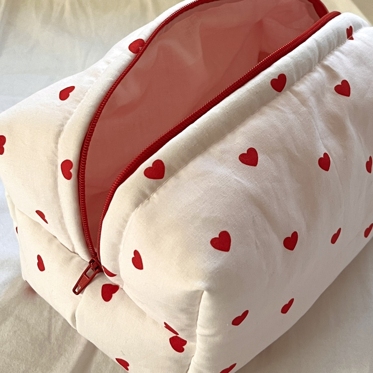 Red Hearts Makeup Bag