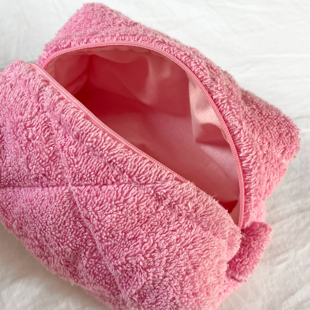 Pink Towel Makeup Bag