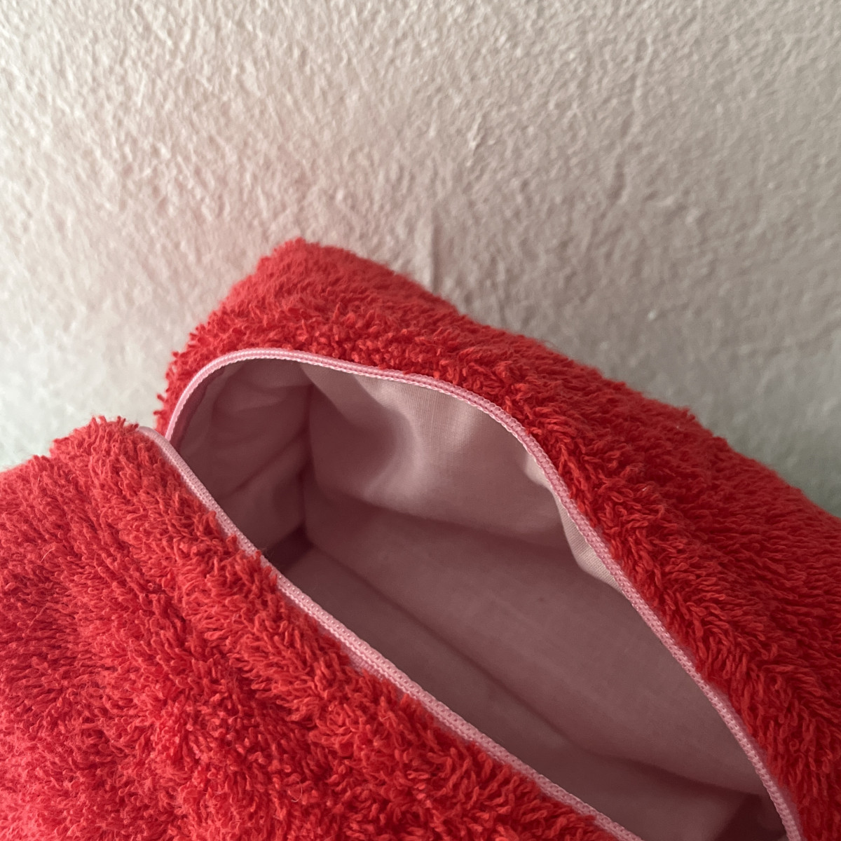 Red Towel Makeup Bag