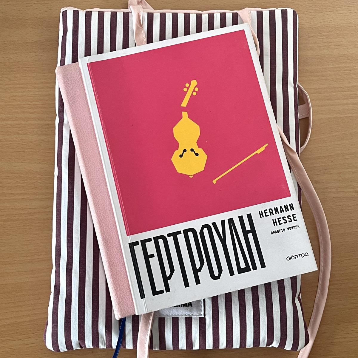 Burgundy Striped Book Sleeve