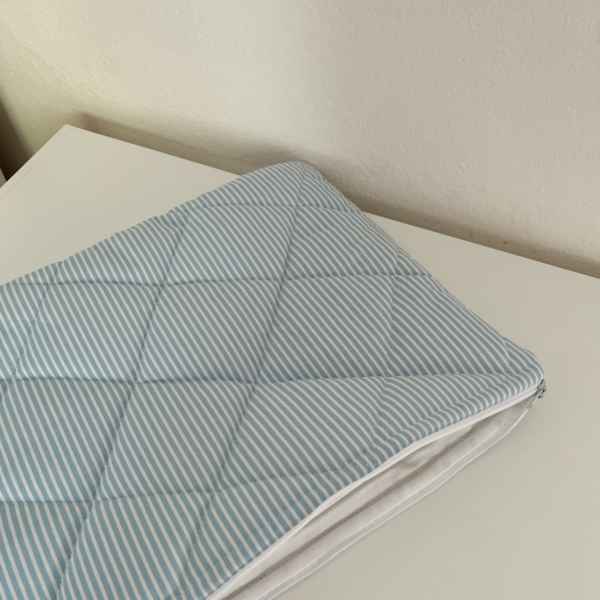 Light Blue Striped Laptop Case