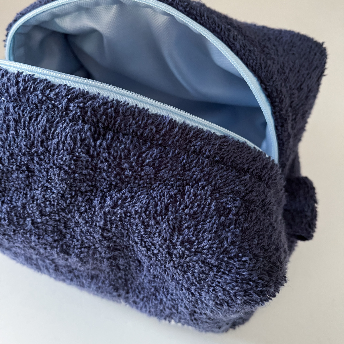 Navy Towel Makeup Bag