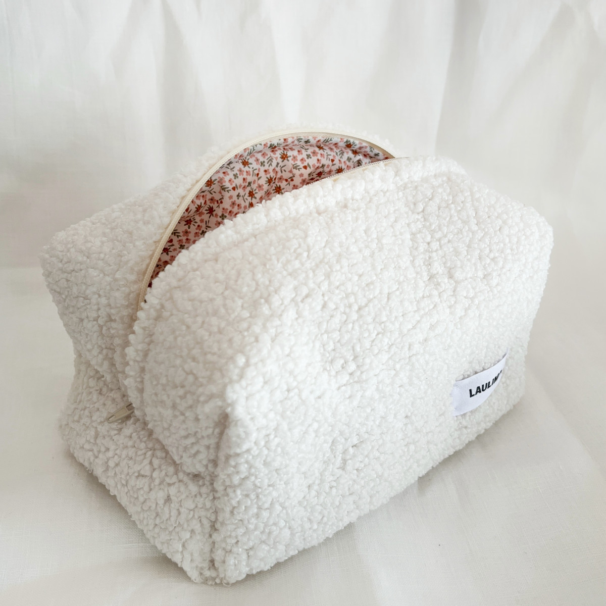 Ivory Teddy Makeup Bag