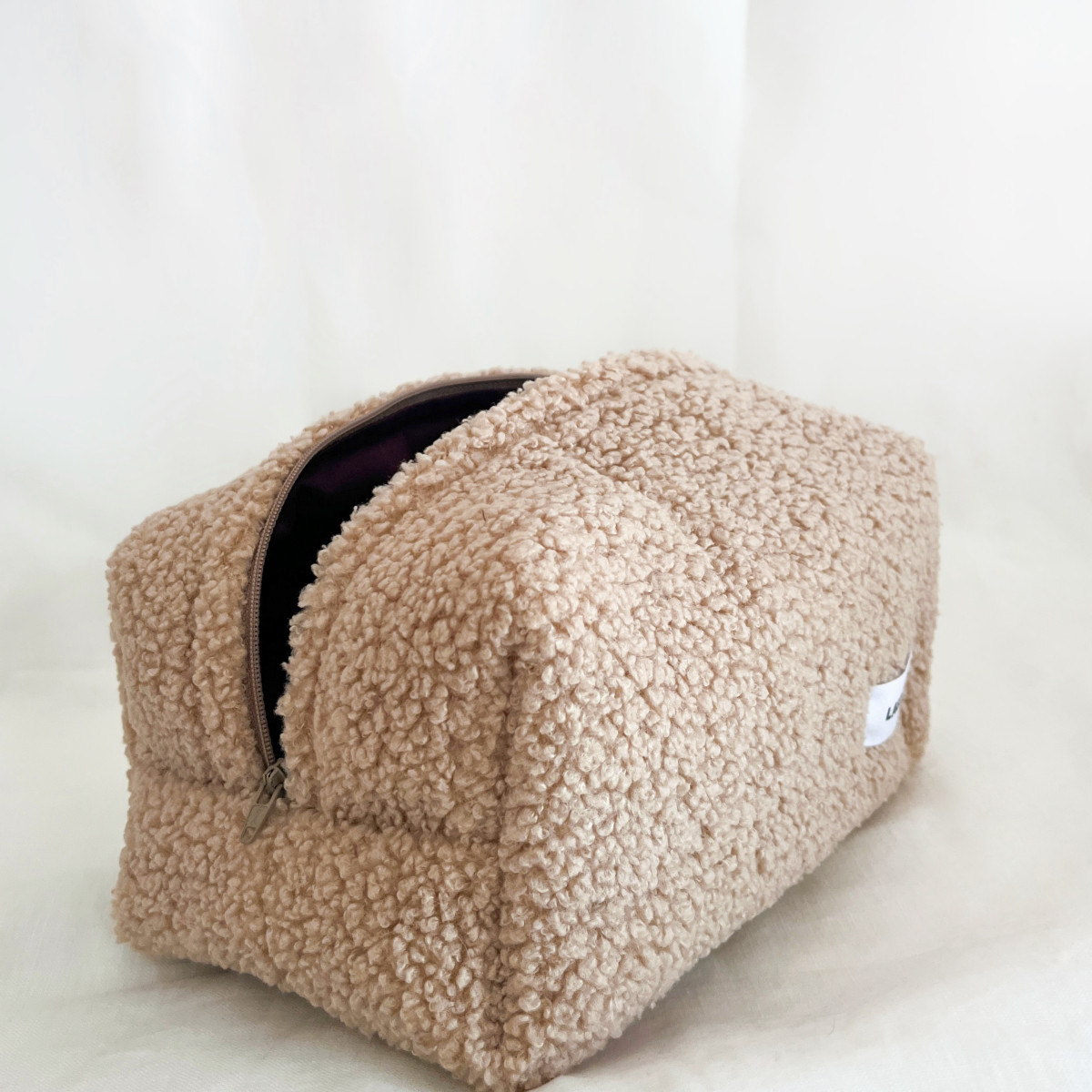 Beige Teddy Makeup Bag