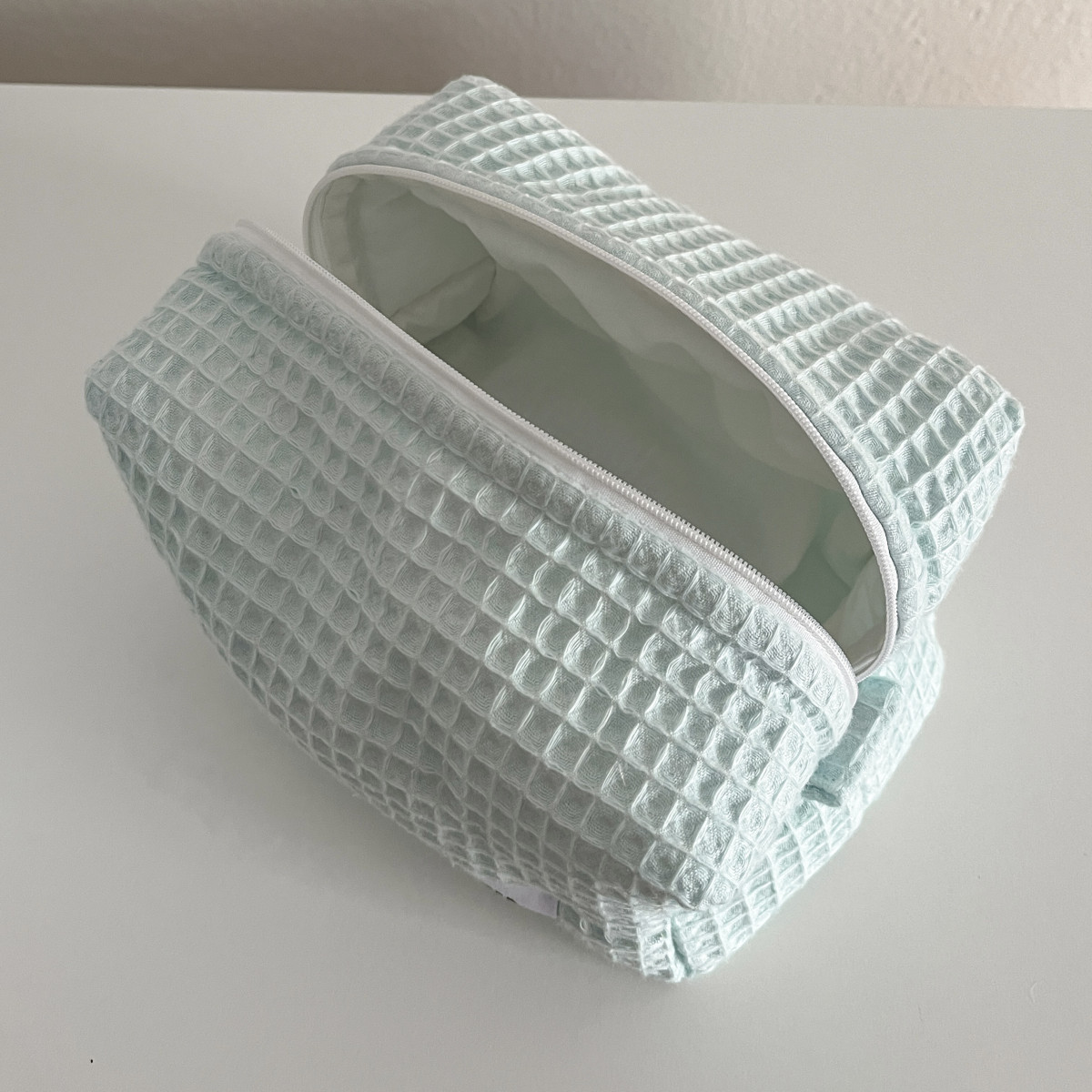 Mint Waffle Makeup Bag