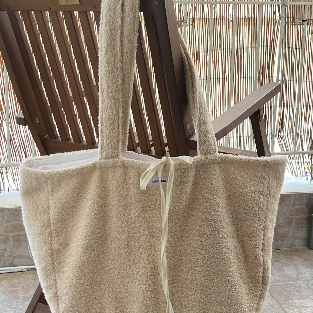 Cream Towel Beach Bag