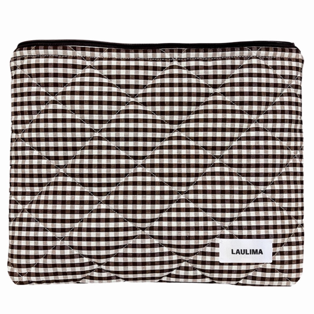 Brown Gingham Laptop Case