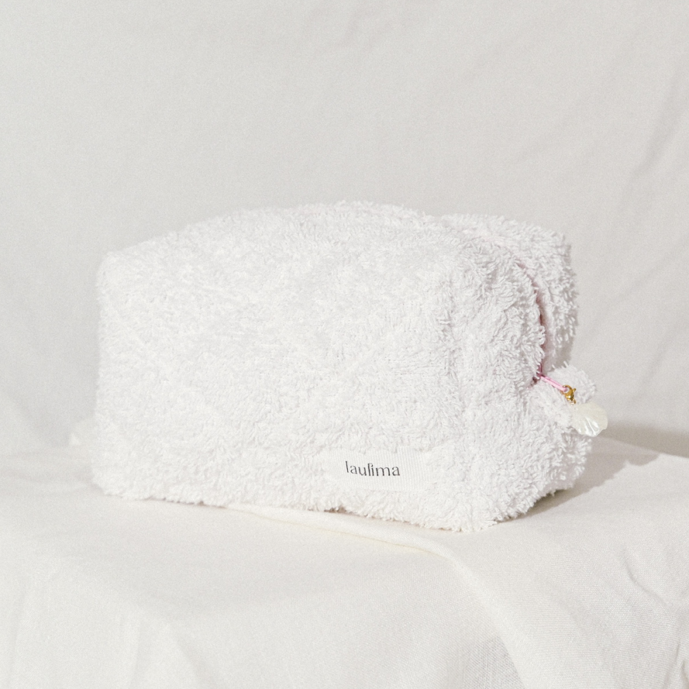 White Towel Makeup Bag