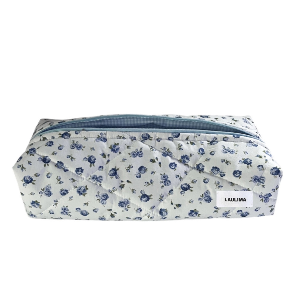 Blue Floral Hair Tool Bag