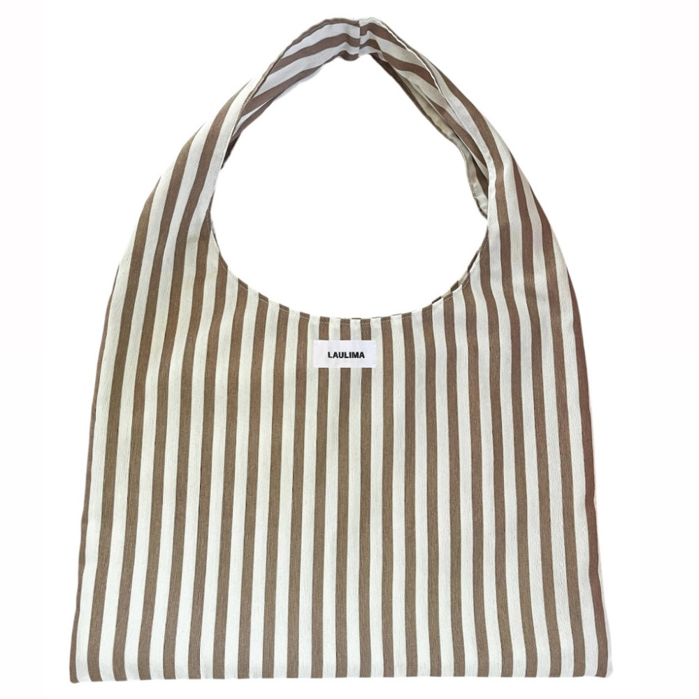 Mocha Striped Tote Bag