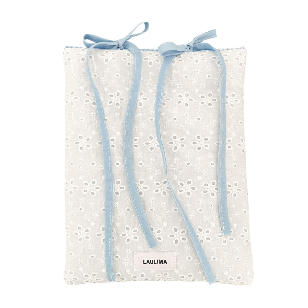 White Embroidered Book Sleeve