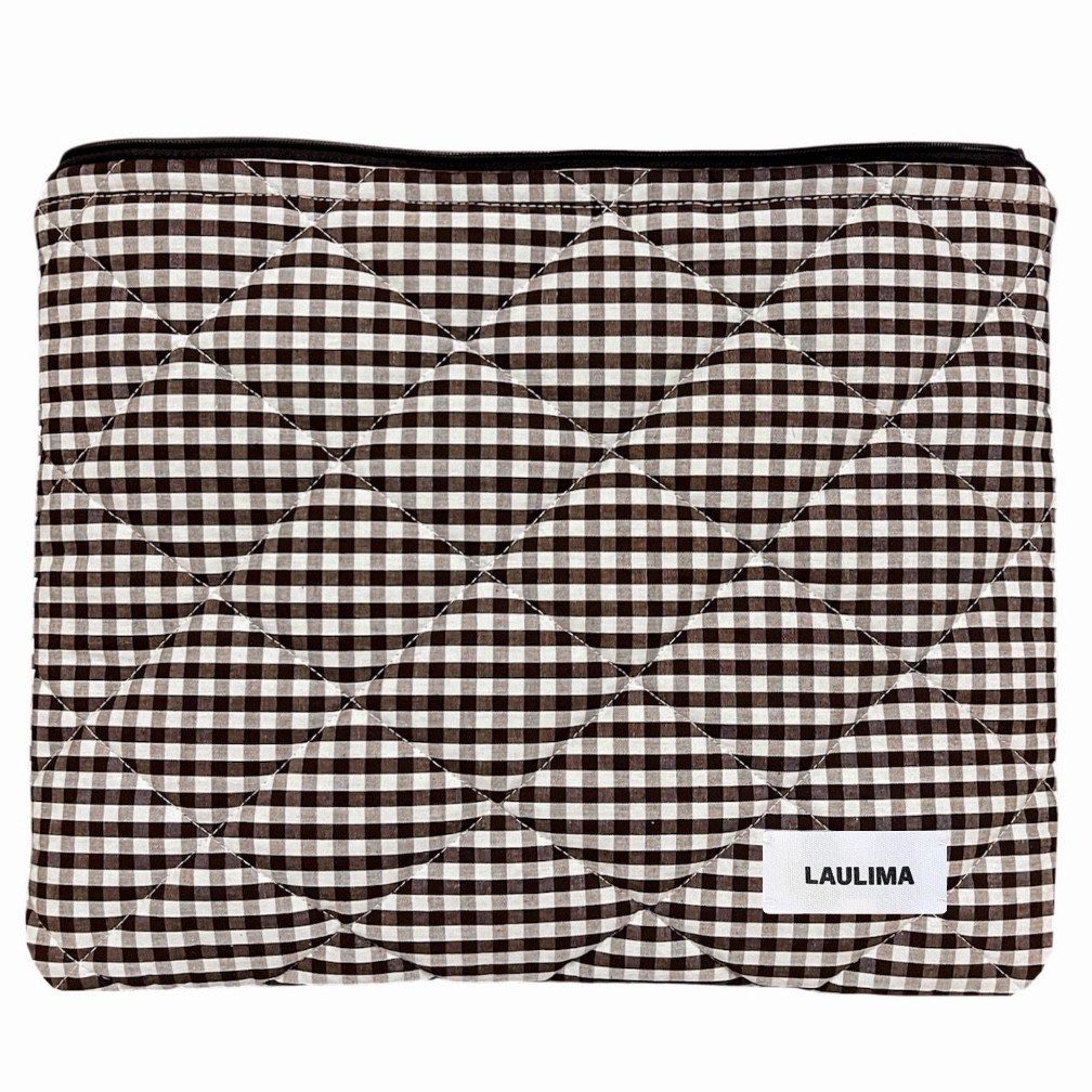Brown Gingham Laptop Case
