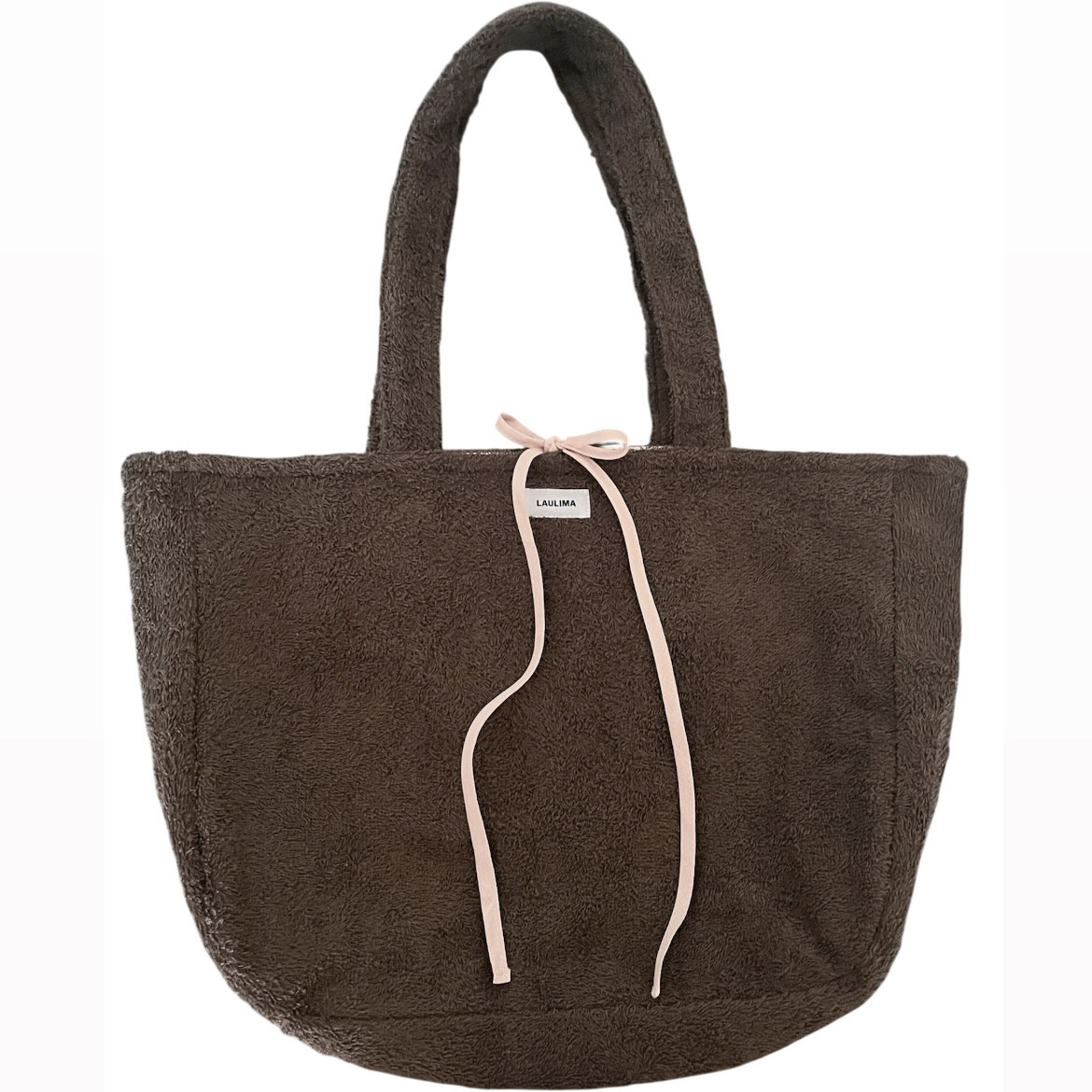 Mocha Gray Towel Beach Bag