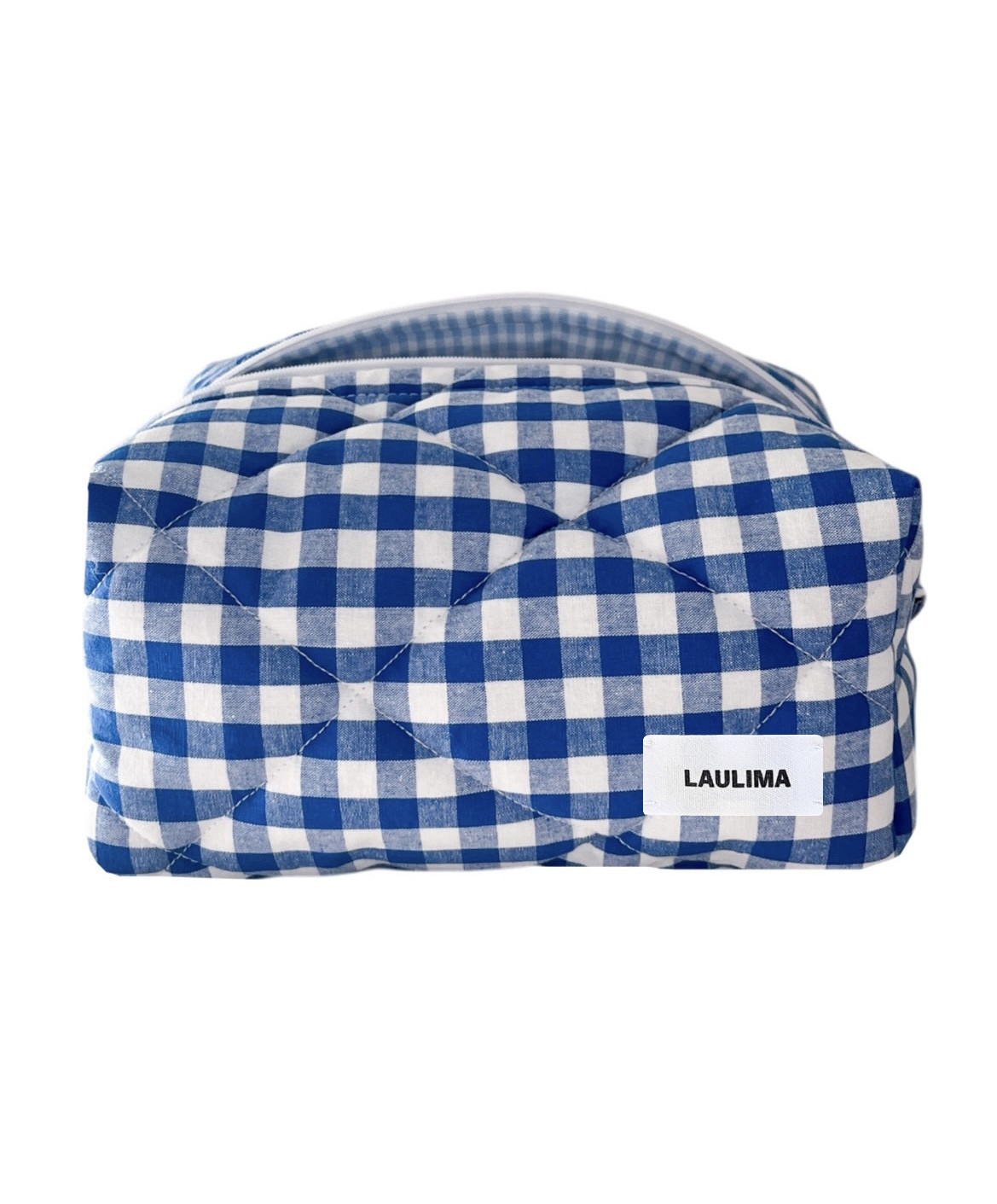 Blue Gingham Makeup Bag