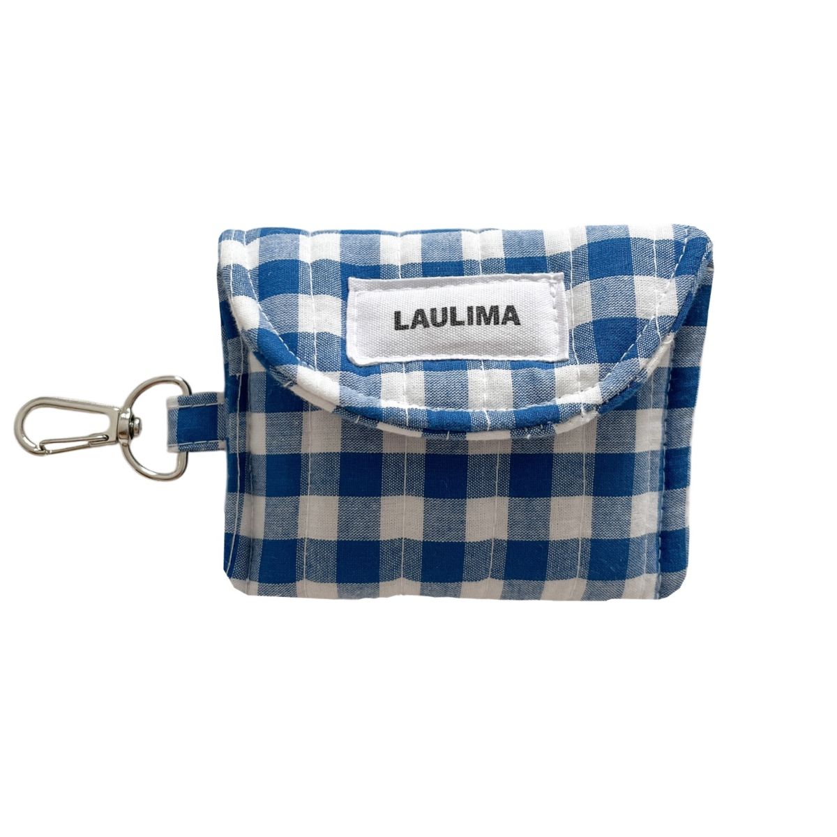 Blue Gingham Earbuds Case