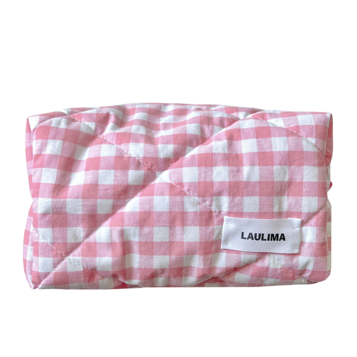 Pink Gingham Makeup Bag