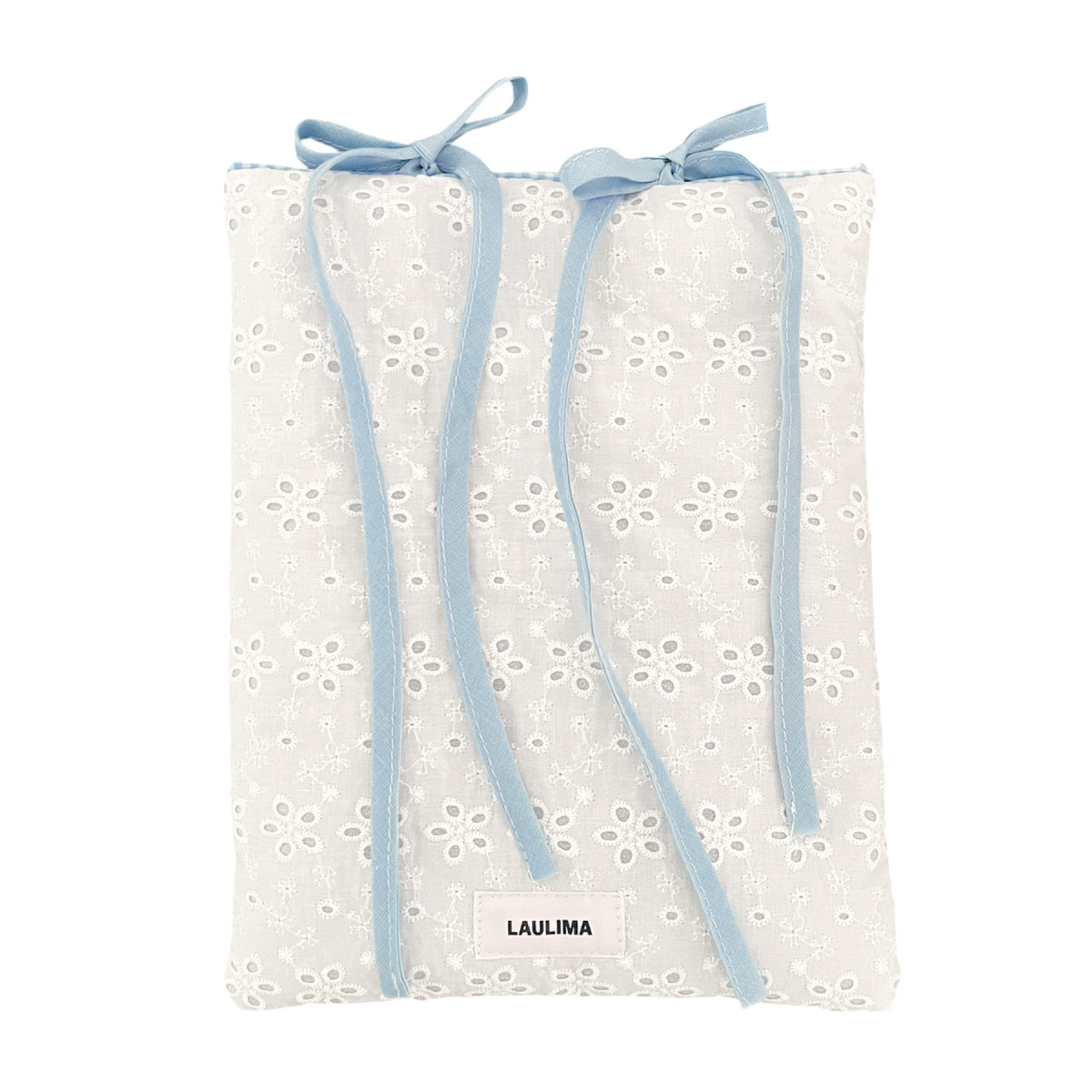 White Embroidered Book Sleeve