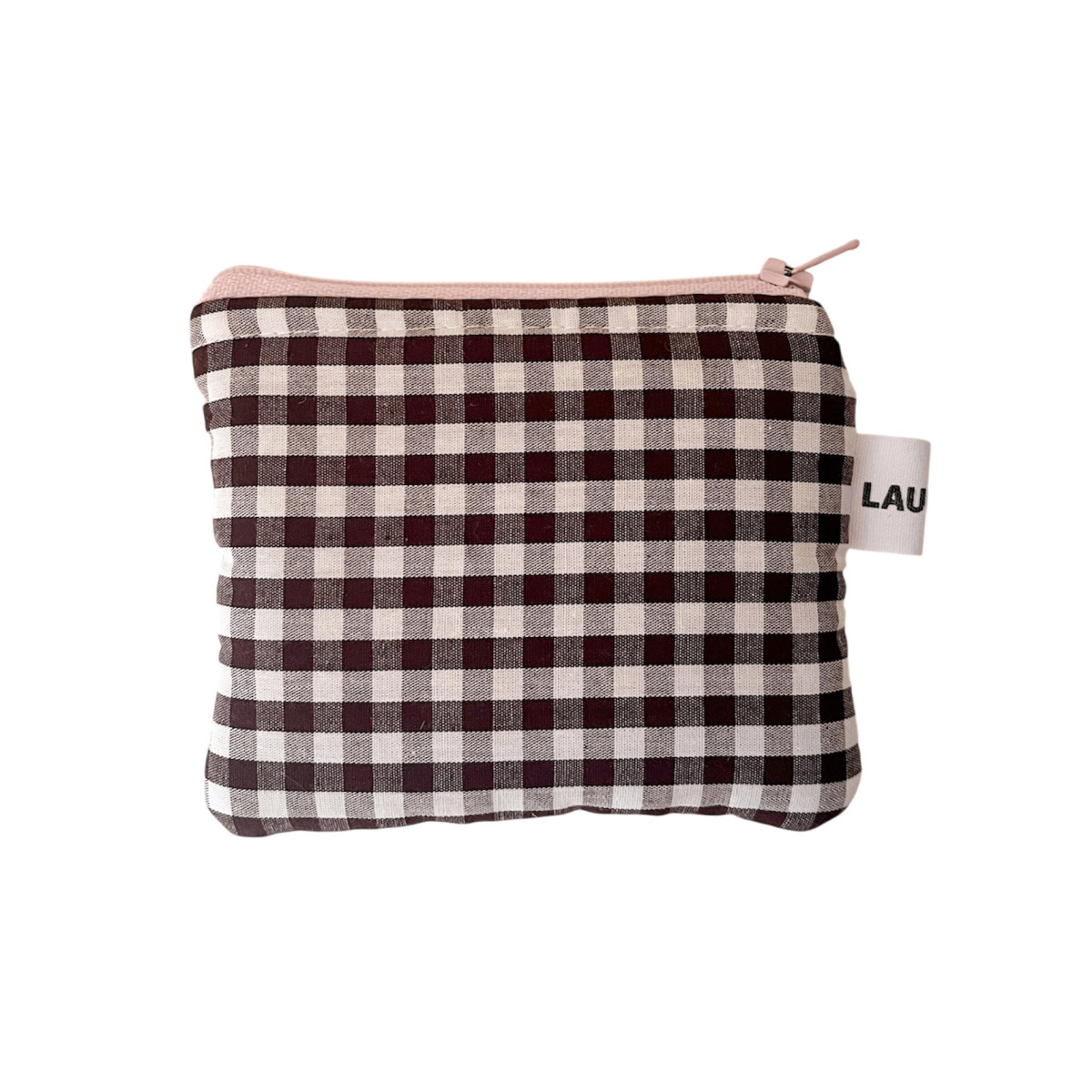 Brown Gingham Mini AirPods Case